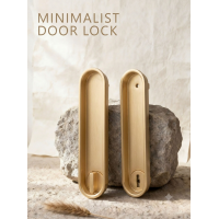 Rose Gold Sliding Door Handle Set – Telescopic Lock for Wooden & Aluminium Doors
